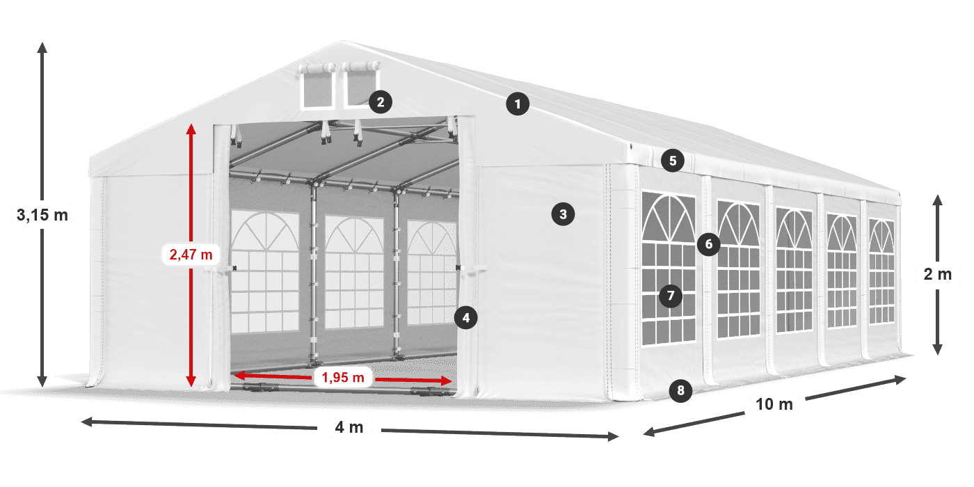 Tetto: FR 620 PVC Muri: SD 500 PVC