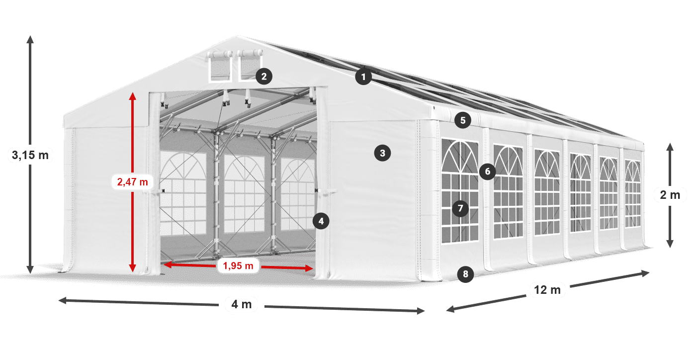 Tetto: MS 580 PVC Muri: SD 500 PVC