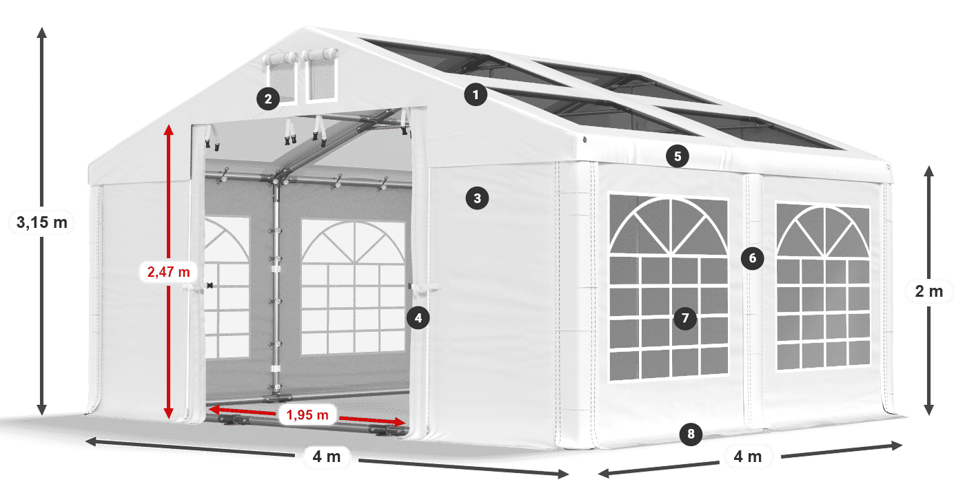 Tetto: MS 580 PVC Muri: SD 500 PVC