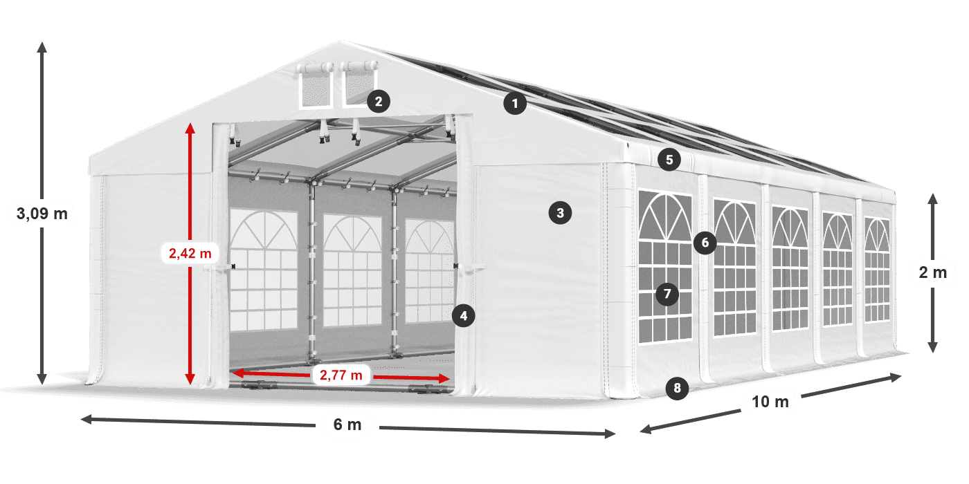 Tetto: MS 580 PVC Muri: SD 500 PVC