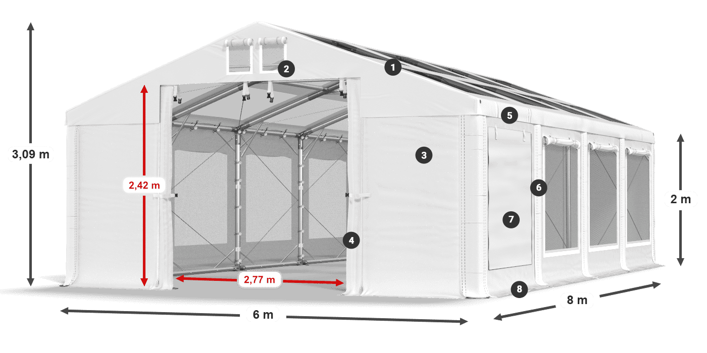 Tetto: MS 580 PVC Muri: SD 500 PVC