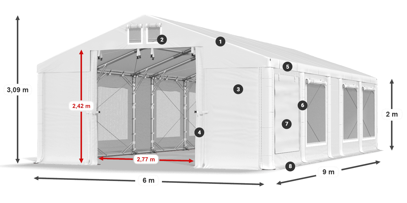 Tetto: MS 580 PVC Muri: SD 500 PVC